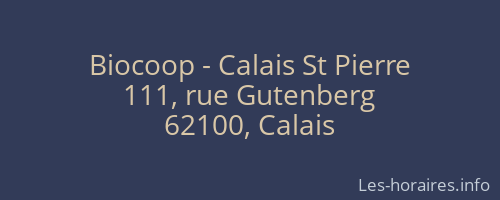 Biocoop - Calais St Pierre