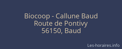Biocoop - Callune Baud