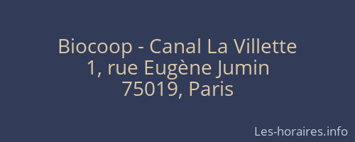 Biocoop - Canal La Villette