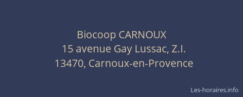 Biocoop CARNOUX