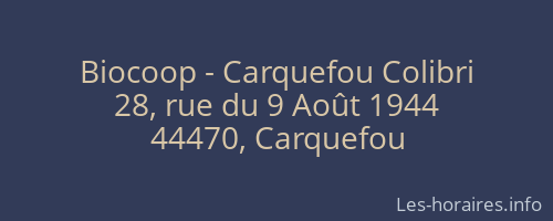 Biocoop - Carquefou Colibri