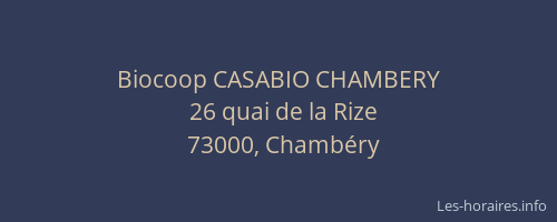 Biocoop CASABIO CHAMBERY