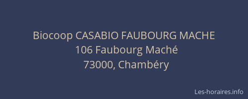 Biocoop CASABIO FAUBOURG MACHE
