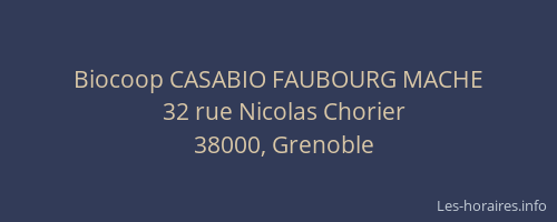 Biocoop CASABIO FAUBOURG MACHE