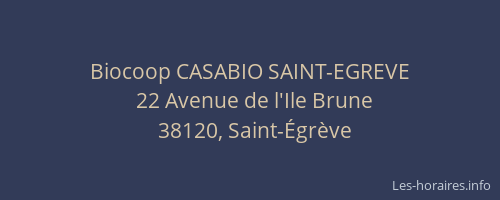 Biocoop CASABIO SAINT-EGREVE