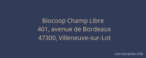 Biocoop Champ Libre