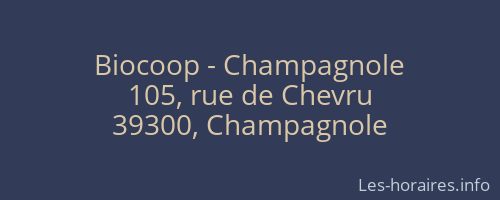 Biocoop - Champagnole