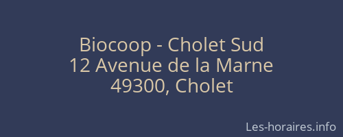 Biocoop - Cholet Sud