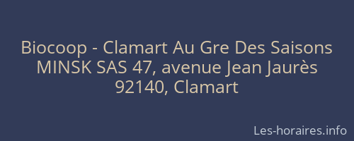Biocoop - Clamart Au Gre Des Saisons