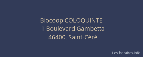 Biocoop COLOQUINTE