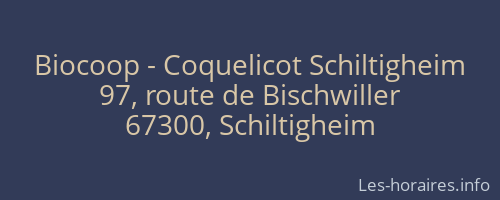 Biocoop - Coquelicot Schiltigheim