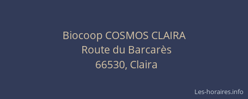 Biocoop COSMOS CLAIRA