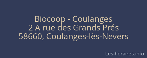 Biocoop - Coulanges