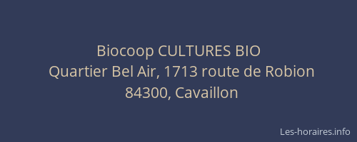 Biocoop CULTURES BIO