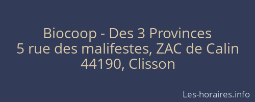 Biocoop - Des 3 Provinces