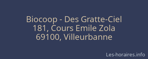 Biocoop - Des Gratte-Ciel
