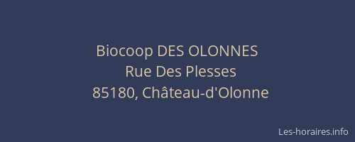 Biocoop DES OLONNES