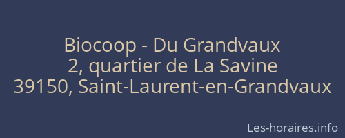 Biocoop - Du Grandvaux