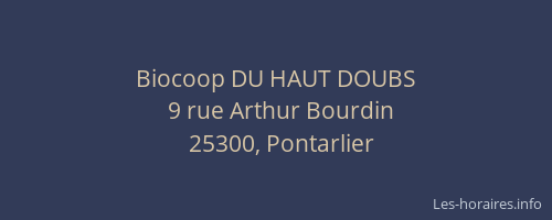 Biocoop DU HAUT DOUBS