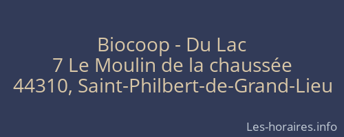Biocoop - Du Lac