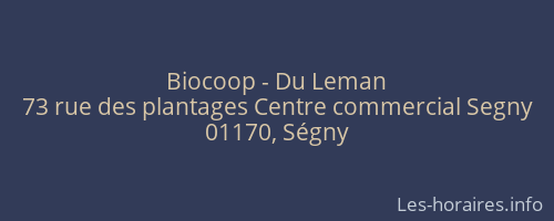 Biocoop - Du Leman