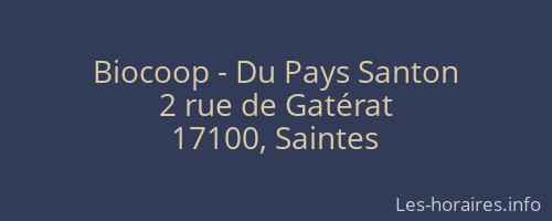 Biocoop - Du Pays Santon