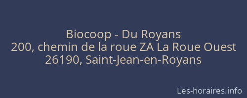 Biocoop - Du Royans