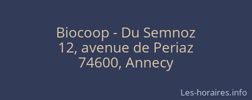 Biocoop - Du Semnoz