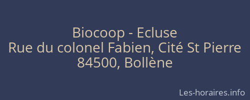 Biocoop - Ecluse