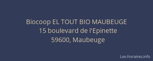 Biocoop EL TOUT BIO MAUBEUGE