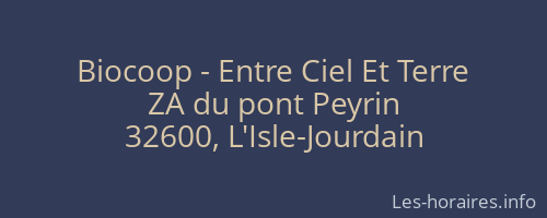 Biocoop - Entre Ciel Et Terre