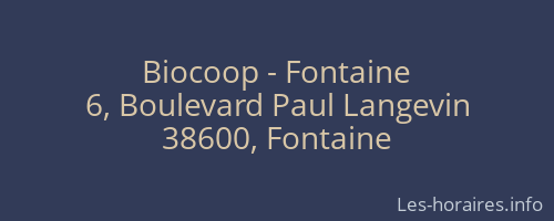 Biocoop - Fontaine