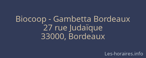 Biocoop - Gambetta Bordeaux