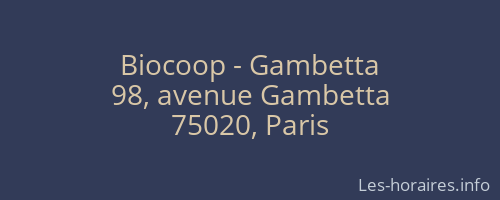 Biocoop - Gambetta