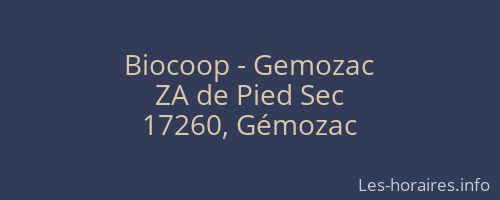 Biocoop - Gemozac