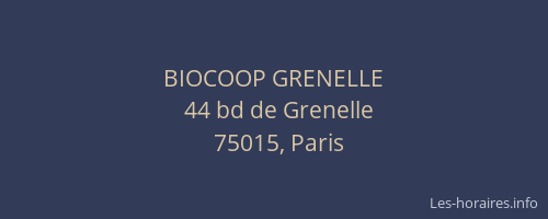 BIOCOOP GRENELLE