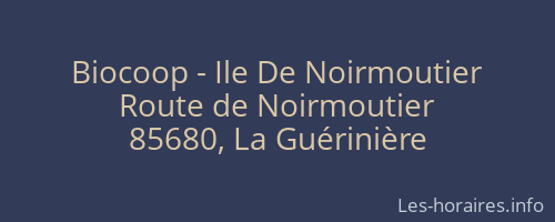 Biocoop - Ile De Noirmoutier