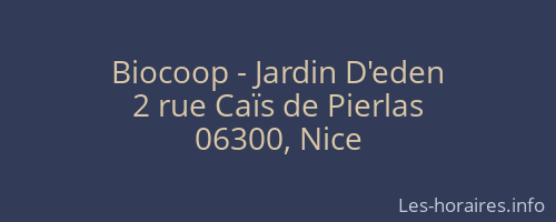 Biocoop - Jardin D'eden