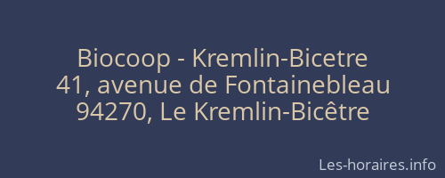 Biocoop - Kremlin-Bicetre
