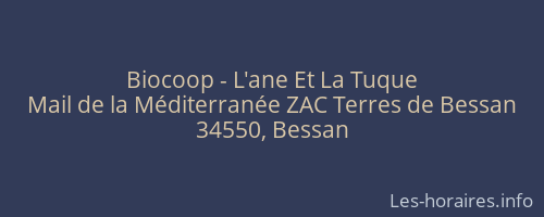 Biocoop - L'ane Et La Tuque