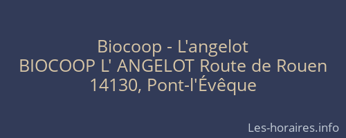 Biocoop - L'angelot