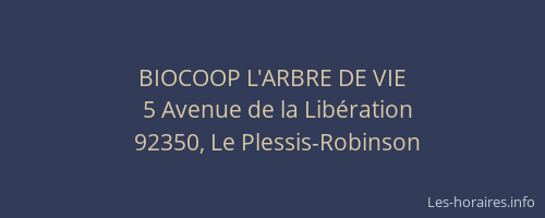 BIOCOOP L'ARBRE DE VIE