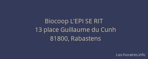 Biocoop L'EPI SE RIT