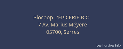 Biocoop L'ÉPICERIE BIO