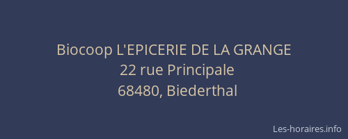 Biocoop L'EPICERIE DE LA GRANGE