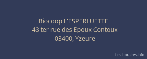 Biocoop L'ESPERLUETTE
