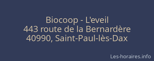 Biocoop - L'eveil
