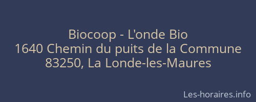 Biocoop - L'onde Bio