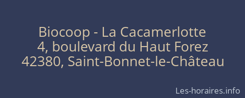 Biocoop - La Cacamerlotte