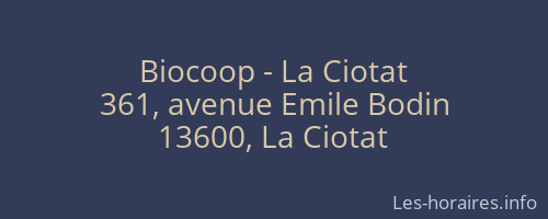 Biocoop - La Ciotat